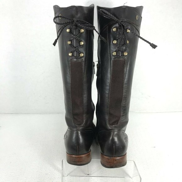 UGG Brown Leather Combat Boots - Picture 5 of 12